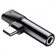 Baseus L41 USB Type-C - Type-C + 3.5mm fekete elosztó