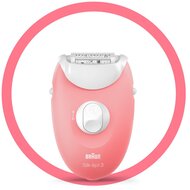 BRAUN SE3-176 epilátor, 20 csipeszes rendszer, masszázsgörgők, rózsaszín