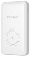 CANYON Vezeték Nélküli Powerbank, 10000mAh, USB-C/microUSB Input, USB-A/USB-C Output, 12V-1,5A, fehér - CNS-CPB1001W