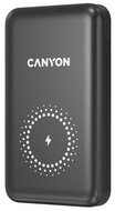 CANYON Vezeték Nélküli Powerbank, 10000mAh, USB-C/microUSB Input, USB-A/USB-C Output, 12V-1,5A, fekete - CNS-CPB1001B
