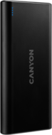 CANYON Powerbank, 10000mAh, USB-C/microUSB Input, 2xUSB Output, 5V-2,1A, fekete - CNE-CPB1006B