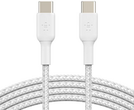 Belkin BoostCharge Braided USB-C to USB-C Cable 1m White - CAB004BT1MWH