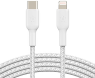 Belkin BoostCharge Braided USB-C to Lightning Cable 1m White - CAA004BT1MWH