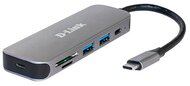 D-LINK USB-C HUB 2xUSB + 2xUSB-C + 1xSD + 1xMicroSD, - DUB-2325/E