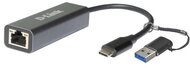 D-LINK Átalakító USB-C + USB 3.0 to Ethernet Adapter 2.5Gbps , - DUB-2315