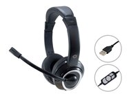 Conceptronic Fejhallgató - POLONA01B (USB, hangerőszabályzó, felhajtható mikrofon, 200 cm kábel, fekete)