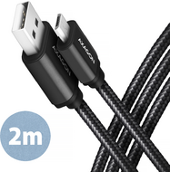 AXAGON BUMM-AM20AB HQ Micro USB > USB-A Cable 2m Black