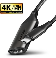 AXAGON RVC-HI2M USB-C -> HDMI 2.0 adapter 4K/60Hz Aluminum 0,25m cable Black