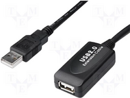 Goobay - USB Hosszabbító Value USB 2.0 A (Female) - A (Male) 10m Erősítővel
