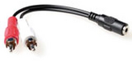ACT audio connection cable 1x 3,5 mmm jack male naar 1x 3.5mm stereo jack female - 2x RCA male - AK2027