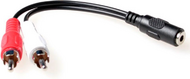 ACT audio connection cable 1x 3,5 mmm jack male naar 1x 3.5mm stereo jack female - 2x RCA male - AK2027
