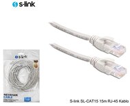 S-link Kábel - SL-CAT15 (UTP patch kábel, CAT5e, szürke, 15m) - 2646