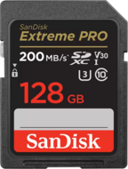 Sandisk SD kártya - 128GB SDXC Extreme Pro (200/90 MB/s Class 10 UHS-I, A1 V30)