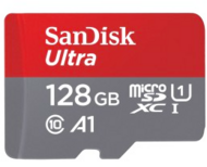 SanDisk MicroSD kártya 128GB Ultra Android (140MB/s, Class 10 UHS-I, A1) + adapter