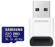 Samsung MicroSD kártya - 512GB MB-MD512SB/WW (PRO PLUS, UHS-I, R180/W130, adapter, 512GB)