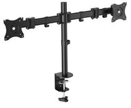 Equip Monitor Asztali konzol - 650115 (13"-27", 2 monitor, forgatható, dönthető, állítható magasság, Max.:2x8kg, fekete)