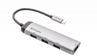 Verbatim USB-C Multiport Hub Four Port USB 3.2 Gen 1 Silver