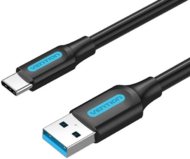 Vention USB-A 3.0/M -> USB-C/M kábel, (PVC,fekete), 2m, kábel