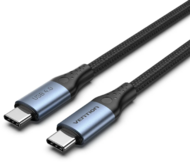 Vention USB-C 4.0/M -> USB-C 4.0/M, (szövet,5A,alu, szürke), 1m, kábel