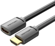 Vention HDMI/M -> HDMI/F (4K, HD, PVC, fekete), 1,5m, kábel