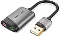 Vention USB 2.0 -> 3,5mm/F (külső, szürke), 0,15m, hangkártya