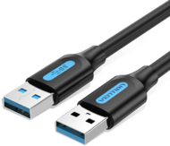 Vention USB-A 3.0/M -> USB-A 3.0/M, (PVC,fekete), 1,5m, kábel - CONBG