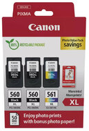 Canon - PG-560XLx2 (2x14,3 ml) + CL-561XL (1x12,2 ml) + 50 lap GP501 10x15 fényes fotópapír Multipack - 3712C012