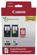 Canon - PG-560 (1x7,5 ml) + CL-561 (1x8,3 ml) + 50 lap GP501 10x15 fényes fotópapír Multipack - 3713C008