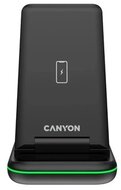 Canyon WS-304 3-in-1 15W univerzális vezeték nélküli töltő adapter fekete (Qi) - CNS-WCS304B