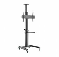 Gembird - Aluminum TV floor stand with caster wheels 37"-70" Black - TVS-70T-02