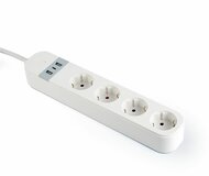 Gembird Smart power strip with USB charger 4 sockets White - TSL-PS-S4U-01-W