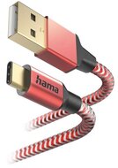 Hama - FIC E3 USB Type-C "Reflective" 1,5m, piros adatkábel - 00201559