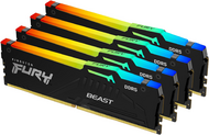 DDR5 Kingston FURY BEAST RGB 5200MHz (INTEL XMP) 64GB - KF552C40BBAK4-64 (KIT 4DB)