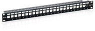 Equip Keystone Patch Panel - 769124 (24 port, Cat6, 1U, árnyékolt, fekete)