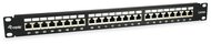 Equip Patch panel - 326625 (24 port, Cat6A, 1U, árnyékolt, fekete)