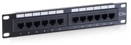 Equip Patch Panel - 208015 (12 port, Cat5e, 1U, árnyékolatlan, fekete)