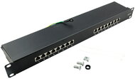 Logilink Cat.6 Patch Panel 16-port 19" STP, fekete, EconLine - NP0057