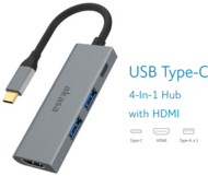 Akasa - USB Type-C 4 az 1-ben elosztó HDMI-vel - AK-CBCA19-18BK