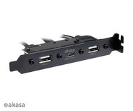 akasa - USB 3.1 Gen 1 belső adapterkábel két USB 2.0 Type-A porttal - AK-CBUB53-40BK