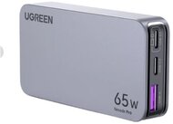 UGREEN - Nexode hálózati töltő, travel adapter, ultra slim, vékony, 65W, 3 port, GaN, 2x USB-C, 1x USB-A, UK/EU - Szürke - 25356