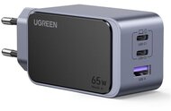 UGREEN - Nexode S hálózati töltő, 65W, 3 Port, GaN, PD 3.0, 2x USB-C, 1x USB-A - Szürke - 35042