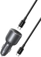 UGREEN - Szivargyújtós autós gyorstöltő, 3 port, 2x USB-C, 1x USB-A, PD, 130W, - Szürke - 55511