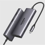 UGREEN - Dokkoló állomás 6 az 1-ben, 8K@30Hz, Dual Monitor, USB HUB, Dual HDMI 2.0 és 2.1, 2x USB-A, USB-C, 100W - Szürke - 15852