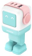 UGREEN - Nexode RG (Robot GaN) 65W USB/2xUSB-C rózsaszín-kék hálózati töltő - 35855