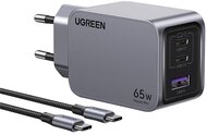 UGREEN - Nexode Pro 65W USB/2xUSB-C fekete hálózati töltő + Type-C kábel - 25871