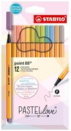 Stabilo point 88 Pastellove 12 db-os tűfilc készlet