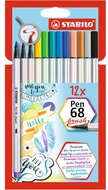 Stabilo Pen 68 brush 12db-os vegyes színű ecsetfilc