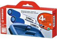Stabilo Plan 2,5-3,5mm kúpos hegyű 4db-os vegyes színű táblamarker készlet + törlőszivacs