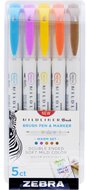 Zebra Mildliner Brush Warm 5db-os kettős végű ecset marker