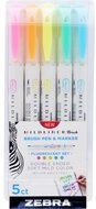Zebra Mildliner Brush Fluorescent 5db-os kettős végű ecset marker